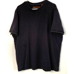 Perry Ellis Burnout Mens Black Striped Crew Neck Short Sleeve T-Shirt Size XXL